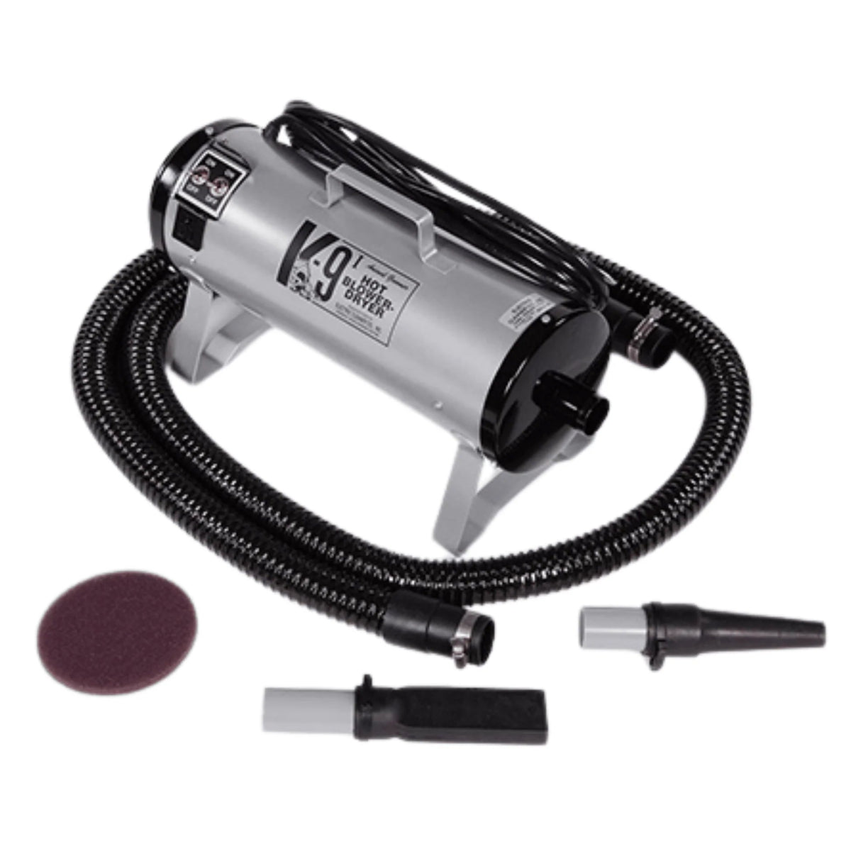 K - 9 I Professional Dog Grooming Dryer – Dual Motor High Velocity 2 - Speed Silver