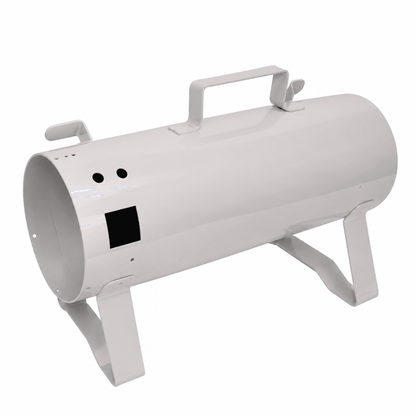 Silver K-9 I and K-9 II standard replacement dryer body with metal housing, handle, and support legs